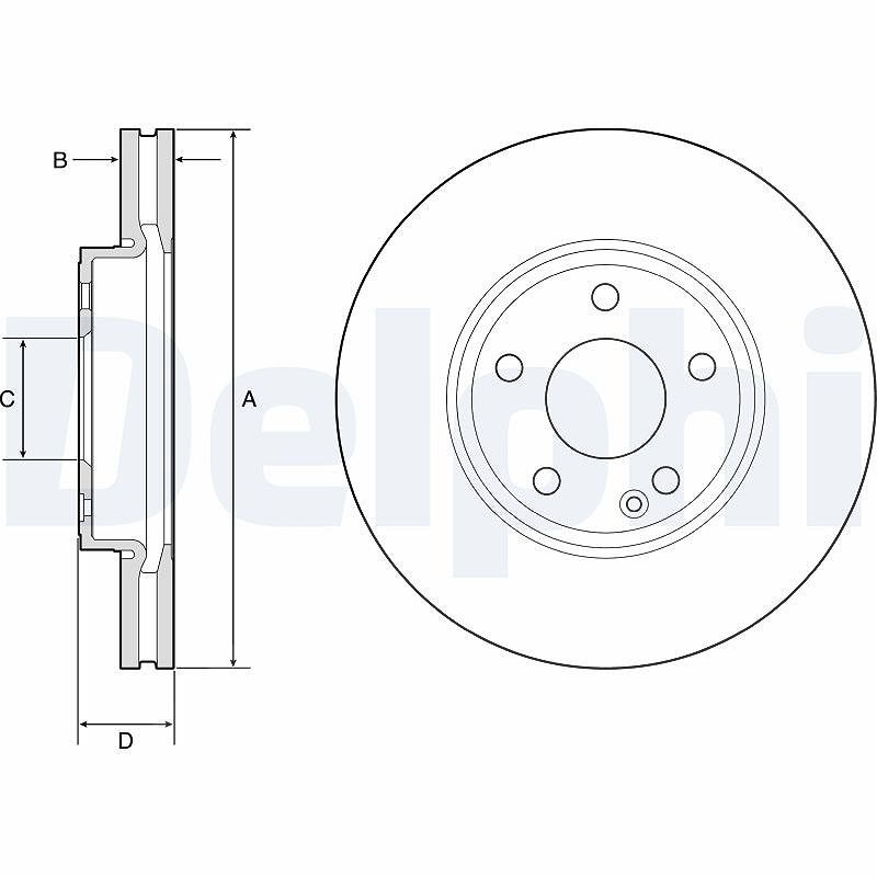 Delphi Bremsscheibe [Hersteller-Nr. BG4788C] für Mercedes-Benz