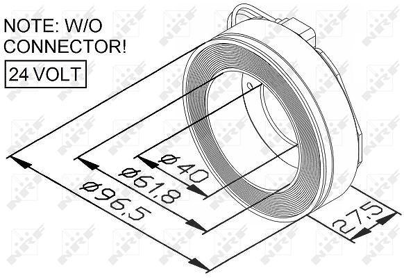 Nrf Spule, Magnetkupplung-Kompressor [Hersteller-Nr. 38448] für Mercedes-Benz