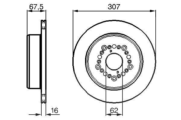 Bosch Bremsscheibe [Hersteller-Nr. 0986479023] für Toyota, Nissan, Lexus