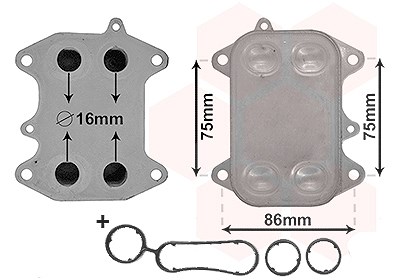 Van Wezel Ölkühler, Motoröl [Hersteller-Nr. 58013700] für Audi, VW, Skoda, Seat