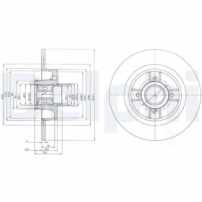 Delphi Bremsscheibe [Hersteller-Nr. BG9029RS] für Renault