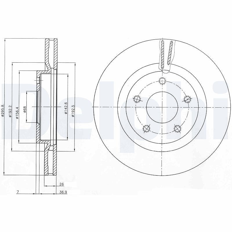 Delphi Bremsscheibe [Hersteller-Nr. BG4109C] für Nissan