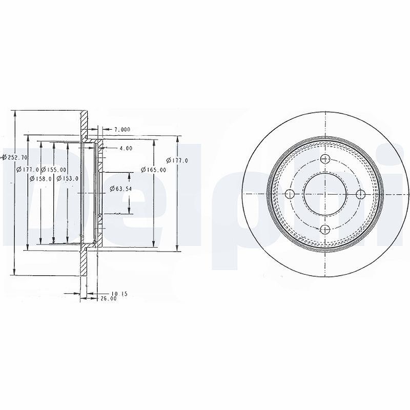 Delphi Bremsscheibe [Hersteller-Nr. BG3054C] für Ford