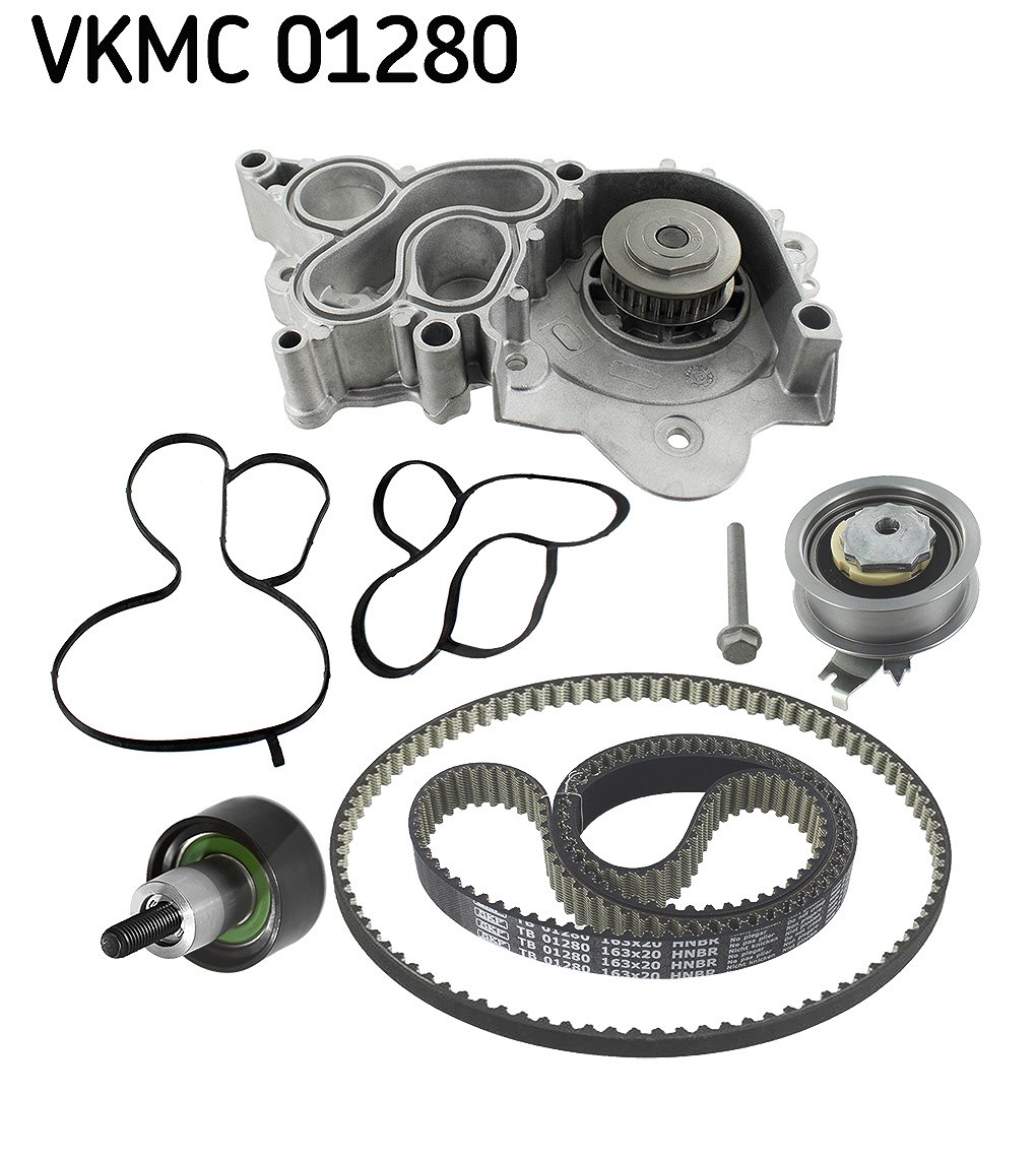Skf Wasserpumpe + Zahnriemensatz [Hersteller-Nr. VKMC01280] für Audi, Seat, Skoda, VW, Cupra