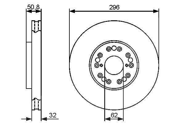 Bosch 1x Bremsscheibe [Hersteller-Nr. 0986479429] für Lexus, Toyota