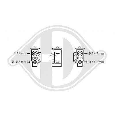 Diederichs Expansionsventil, Klimaanlage [Hersteller-Nr. DCE1094] für Audi, Skoda, VW, Seat