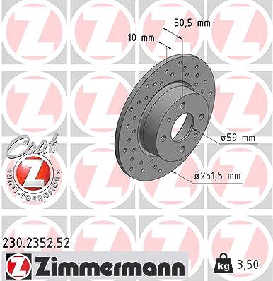 Zimmermann Bremsscheibe [Hersteller-Nr. 230.2352.52] für Lancia, Alfa Romeo, Fiat
