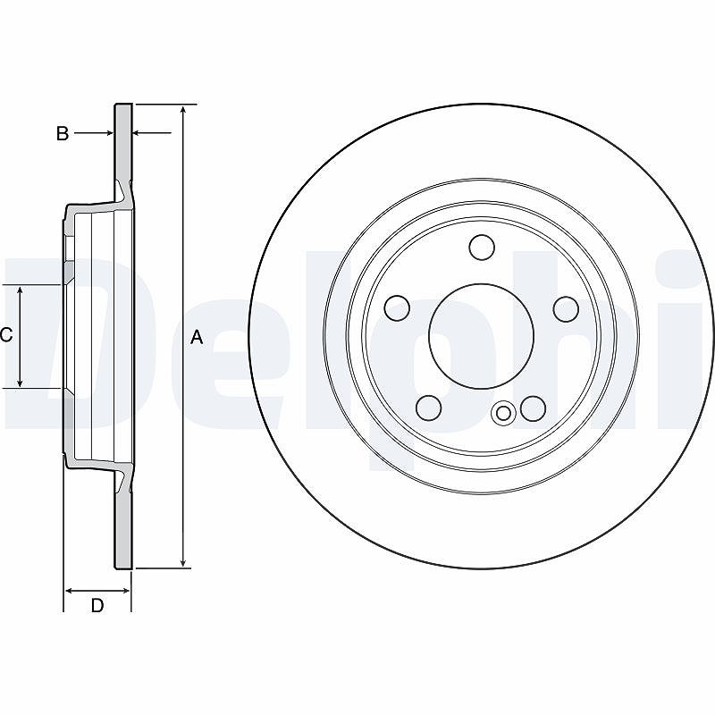 Delphi Bremsscheibe [Hersteller-Nr. BG4558C] für Infiniti, Mercedes-Benz