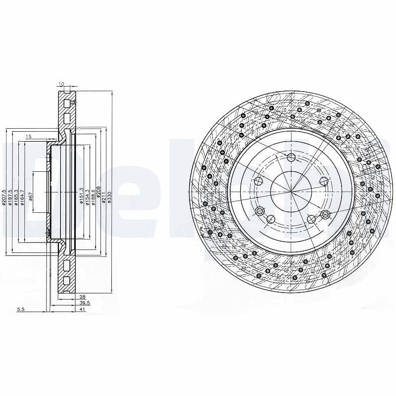 Delphi Bremsscheibe [Hersteller-Nr. BG3985C] für Mercedes-Benz