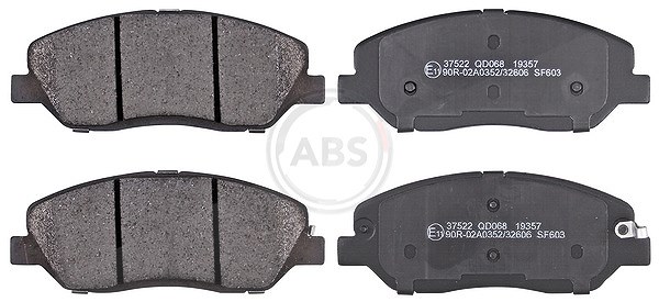 A.b.s. Bremsbelagsatz, Scheibenbremse [Hersteller-Nr. 37522] für Hyundai, Ssangyong, Kg Mobility, Kia