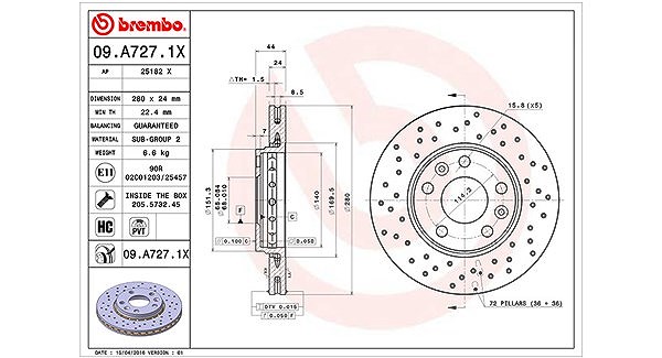 Magneti Marelli Bremsscheibe [Hersteller-Nr. 360406077602] für Dacia, Renault