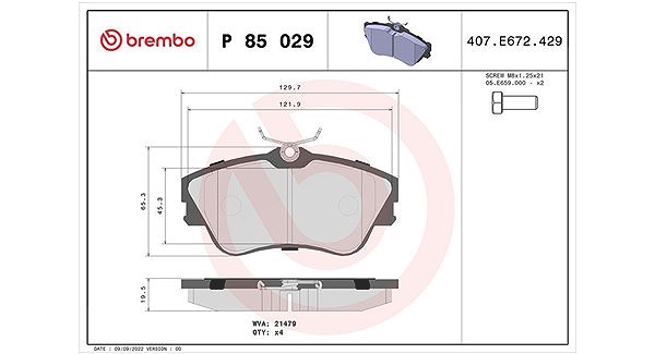 Magneti Marelli Bremsbelagsatz, Scheibenbremse [Hersteller-Nr. 363700485029] für VW