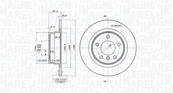 Magneti Marelli Bremsscheibe [Hersteller-Nr. 360406089301] für BMW