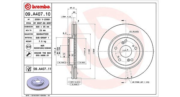 Magneti Marelli Bremsscheibe [Hersteller-Nr. 360406063800] für Honda