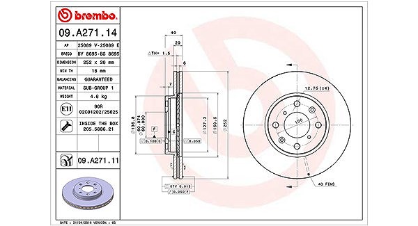 Magneti Marelli Bremsscheibe [Hersteller-Nr. 360406091200] für Suzuki, Vauxhall, Opel