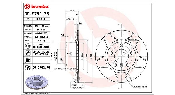 Magneti Marelli Bremsscheibe [Hersteller-Nr. 360406004705] für BMW