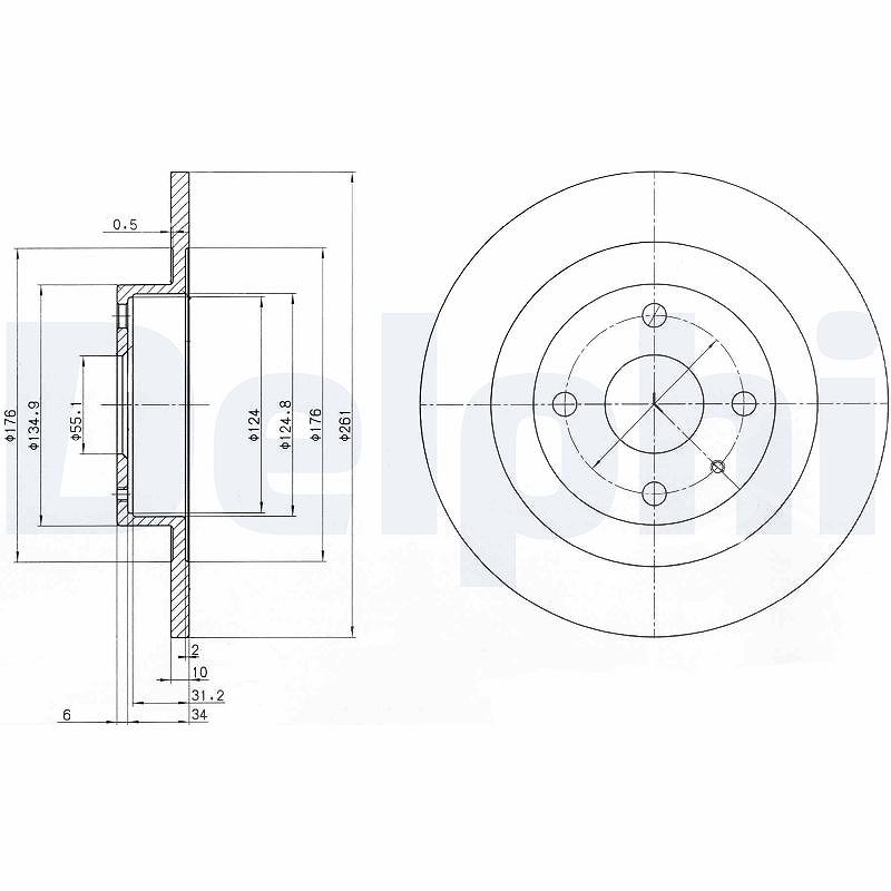 Delphi Bremsscheibe [Hersteller-Nr. BG3556] für Mazda