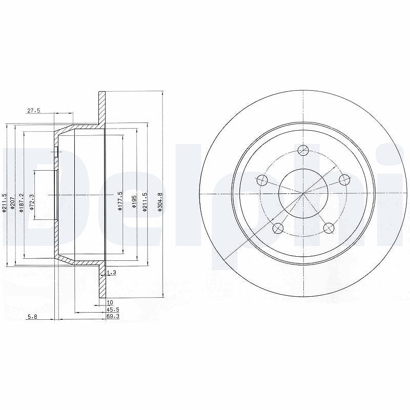 Delphi Bremsscheibe [Hersteller-Nr. BG3660] für Jeep