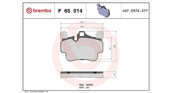 Magneti Marelli Bremsbelagsatz, Scheibenbremse [Hersteller-Nr. 363700465014] für Porsche
