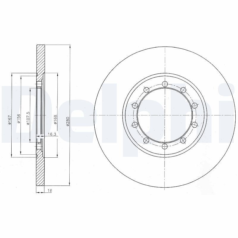 Delphi Bremsscheibe [Hersteller-Nr. BG4075] für Ford
