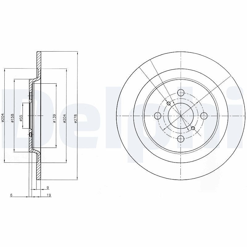 Delphi Bremsscheibe [Hersteller-Nr. BG4076] für Daihatsu, Toyota