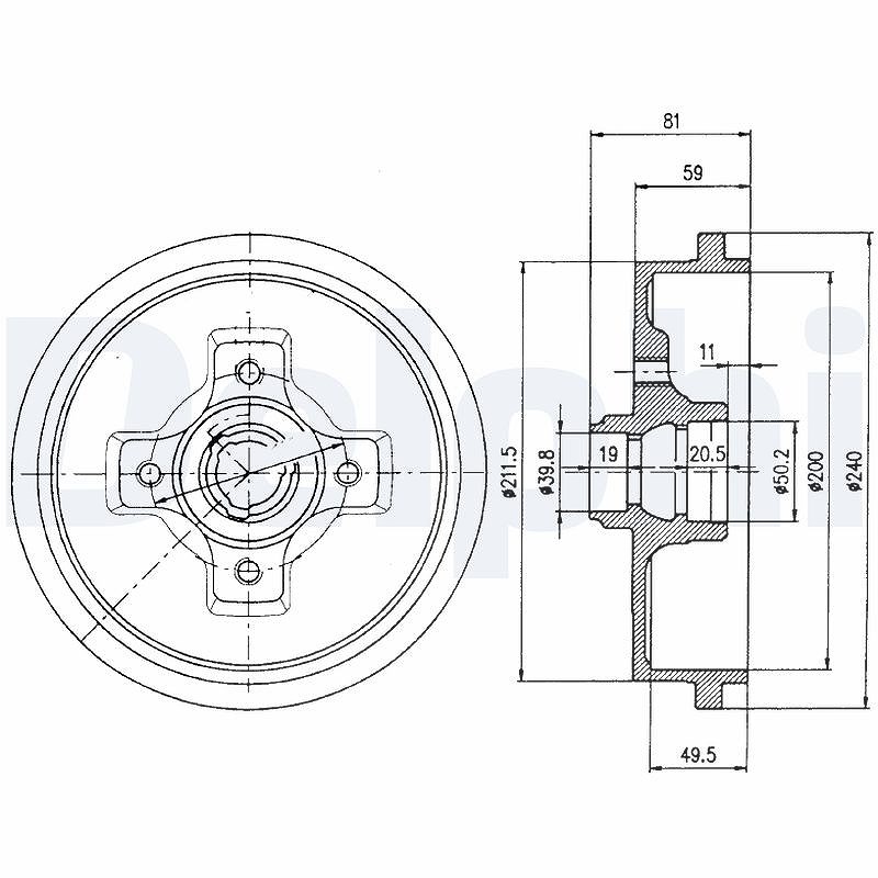 Delphi Bremstrommel [Hersteller-Nr. BF310] für Skoda, Audi, VW, Seat