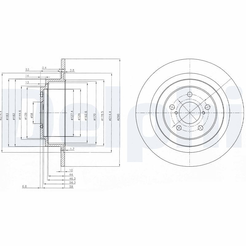 Delphi Bremsscheibe [Hersteller-Nr. BG4154] für Subaru