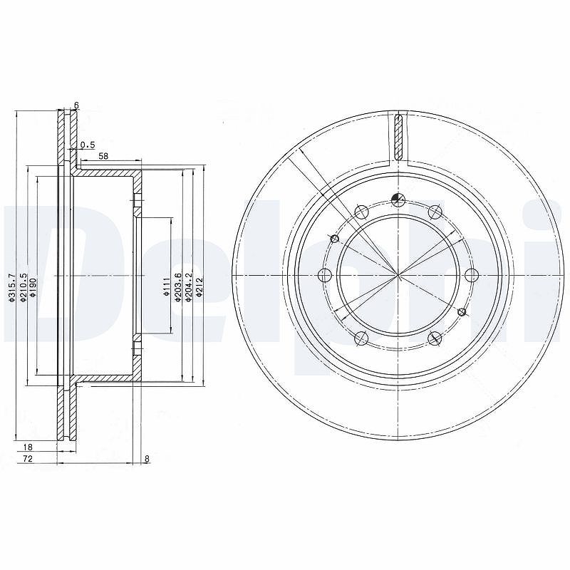 Delphi Bremsscheibe [Hersteller-Nr. BG3117] für Nissan