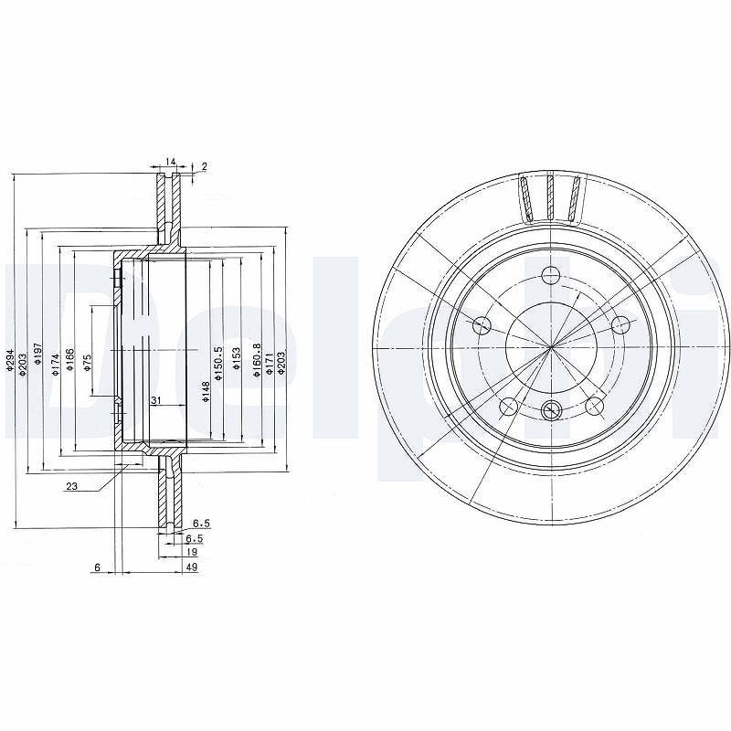 Delphi Bremsscheibe [Hersteller-Nr. BG3530C] für BMW