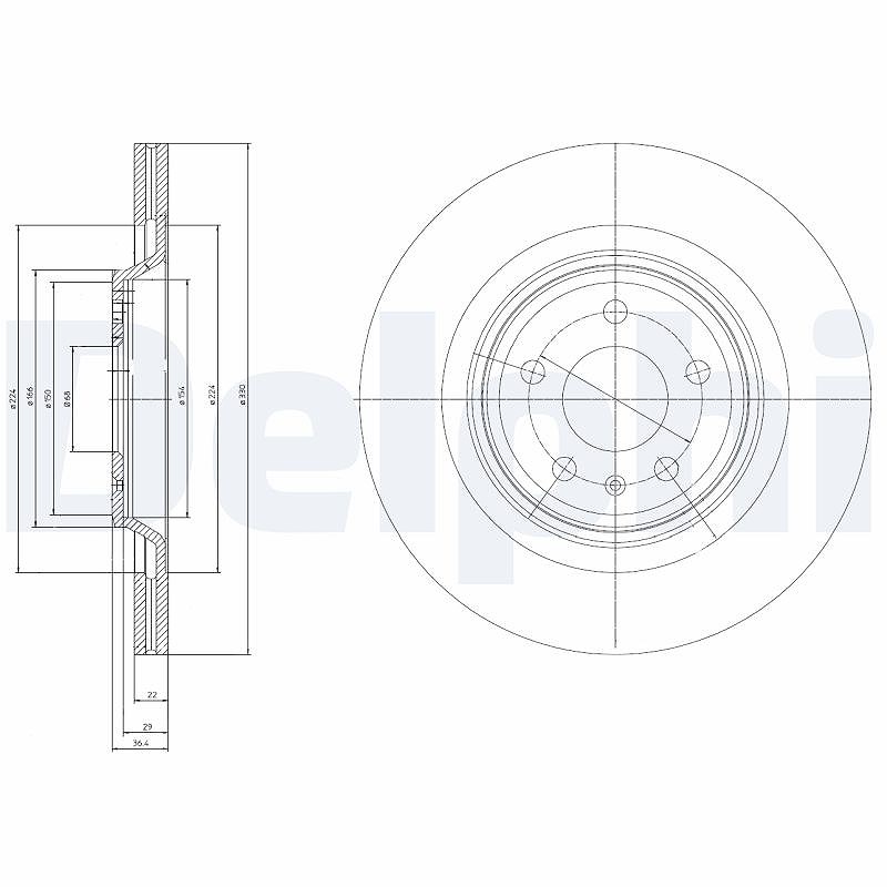 Delphi Bremsscheibe [Hersteller-Nr. BG4078] für Audi