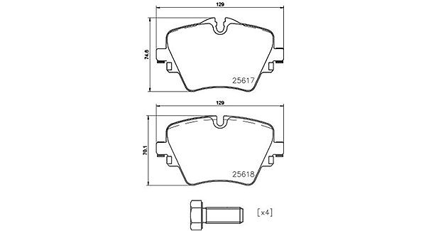 Magneti Marelli Bremsbeläge vorne (Satz) [Hersteller-Nr. 363700406093] für Mini, BMW