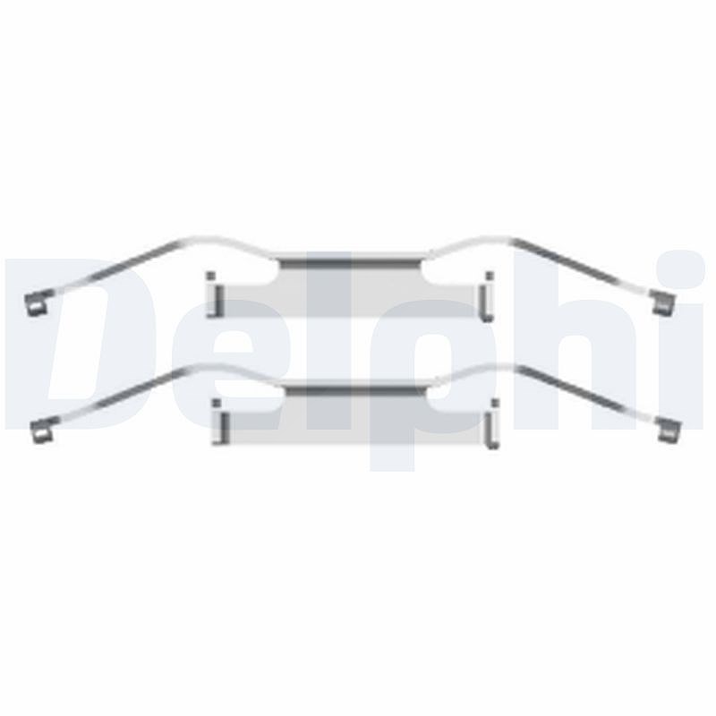 Delphi Zubehörsatz, Scheibenbremsbelag [Hersteller-Nr. LX0439] für Citroën, Vauxhall, Peugeot, Fiat, Opel, Lancia, Alfa Romeo, VW