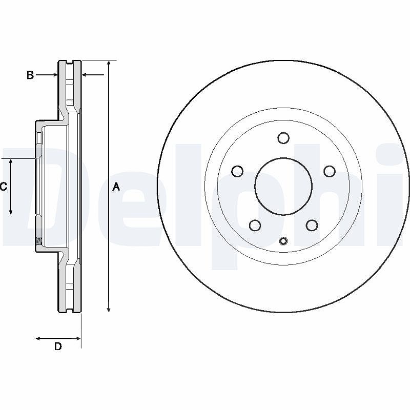 Delphi Bremsscheibe [Hersteller-Nr. BG4713C] für Mazda