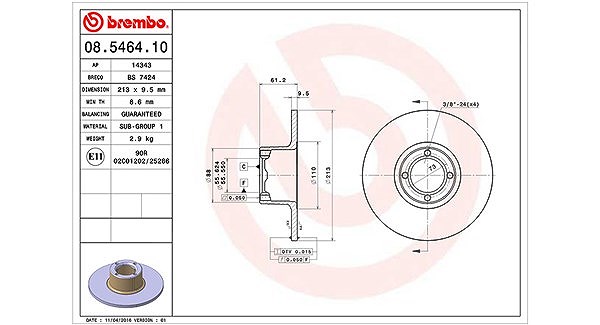 Magneti Marelli Bremsscheibe [Hersteller-Nr. 360406014000] für Rover, Austin