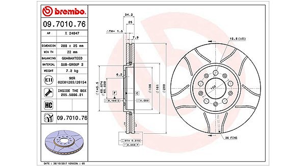 Magneti Marelli Bremsscheibe [Hersteller-Nr. 360406049305] für Seat, Audi, Skoda, VW