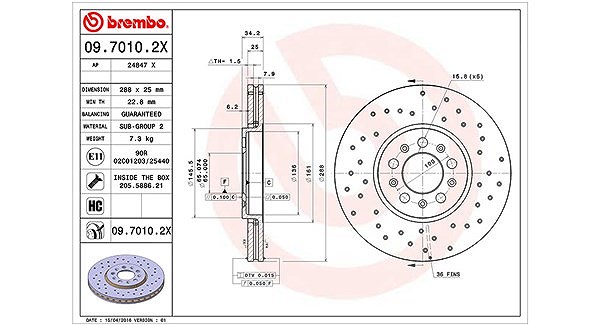 Magneti Marelli Bremsscheibe [Hersteller-Nr. 360406049302] für Seat, Audi, Skoda, VW