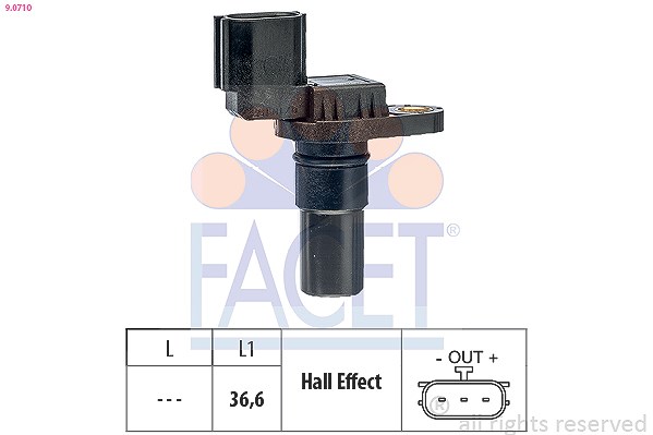Facet Drehzahlsensor, Automatikgetriebe [Hersteller-Nr. 9.0710] für Fiat, Mitsubishi, Renault, Nissan