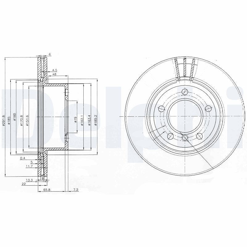 Delphi Bremsscheibe [Hersteller-Nr. BG3900C] für BMW