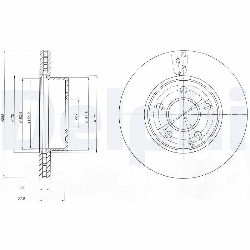 Delphi Bremsscheibe [Hersteller-Nr. BG4227C] für Mercedes-Benz