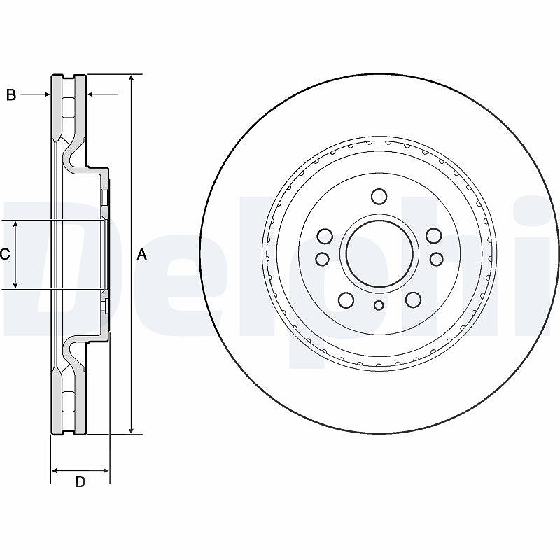 Delphi Bremsscheibe [Hersteller-Nr. BG9175C] für Mercedes-Benz