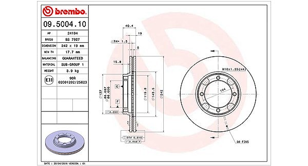 Magneti Marelli Bremsscheibe [Hersteller-Nr. 360406000200] für Hyundai