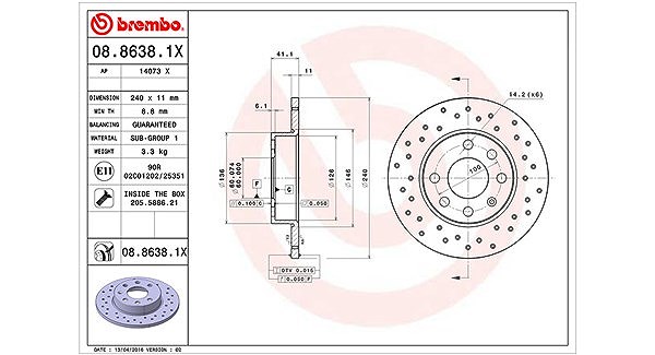 Magneti Marelli Bremsscheibe [Hersteller-Nr. 360406039202] für Vauxhall, Opel