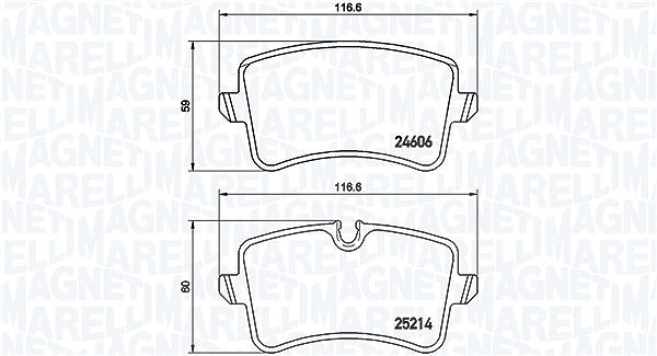 Magneti Marelli Bremsbelagsatz, Scheibenbremse [Hersteller-Nr. 363700485118] für Audi
