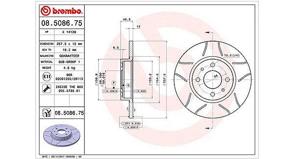 Magneti Marelli Bremsscheibe [Hersteller-Nr. 360406021805] für Chrysler, Fiat, Lancia