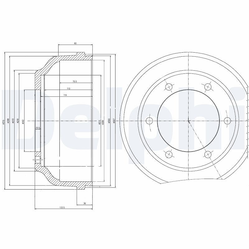 Delphi Bremstrommel [Hersteller-Nr. BF467] für Ford