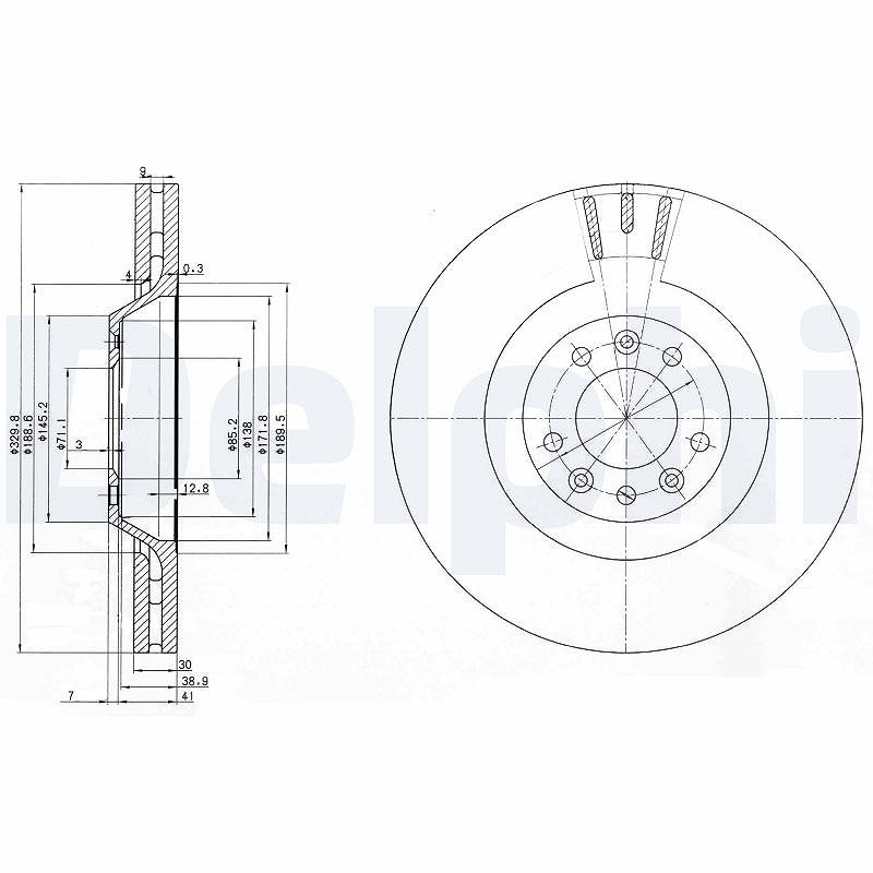 2x Bremsscheibe Delphi BG9844 2 Bremsscheiben Vorderachse Vorne - Bild 6