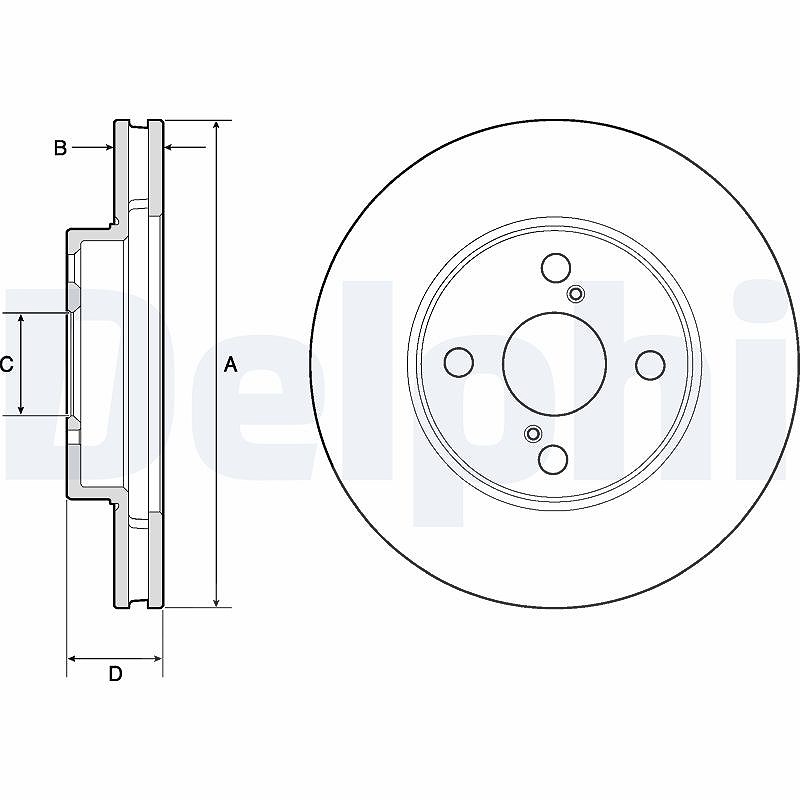 Delphi Bremsscheibe [Hersteller-Nr. BG3734] für Toyota