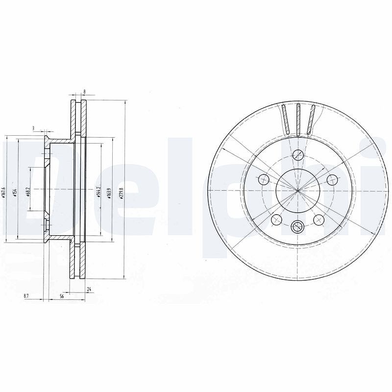 Delphi Bremsscheibe [Hersteller-Nr. BG2717] für VW