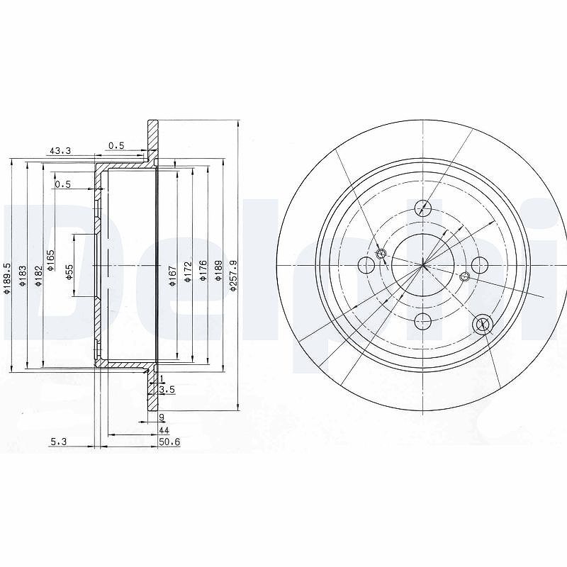 Delphi Bremsscheibe [Hersteller-Nr. BG3889] für Toyota