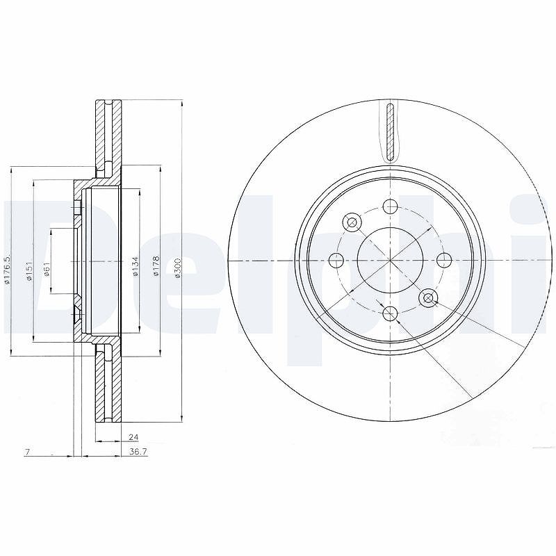 Delphi Bremsscheibe [Hersteller-Nr. BG3929] für Renault